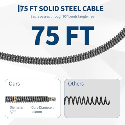75ft x 3/8" Electric Drain Cleaner Machine - Image 5