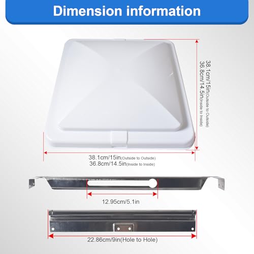 14"x14" RV Roof Vent Cover, 2-Pack - Image 3