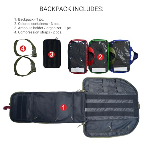 32L Tactical Medical Backpack, First Aid Empty Bag - Image 5