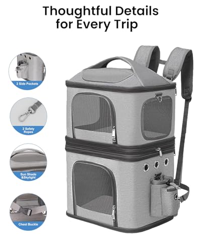 HOVONO Detachable Double Cat Backpack Carrier for 2 Pets - Image 6