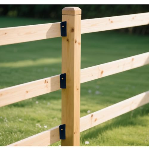 ZYAMY 4PCS Black Fence Post Brackets Deck Patio Railing - Image 6