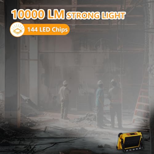 120W LED Solar Work Light, 144 LED 10000LM Portable Flood - Image 3