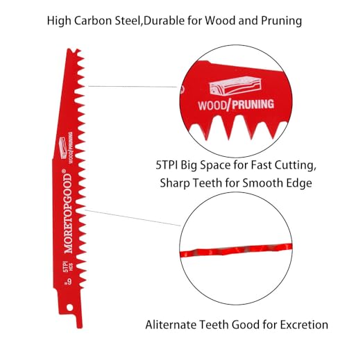 12 Inch Wood Pruning Reciprocating Saw Blades for Trees, 10pcs - Image 4