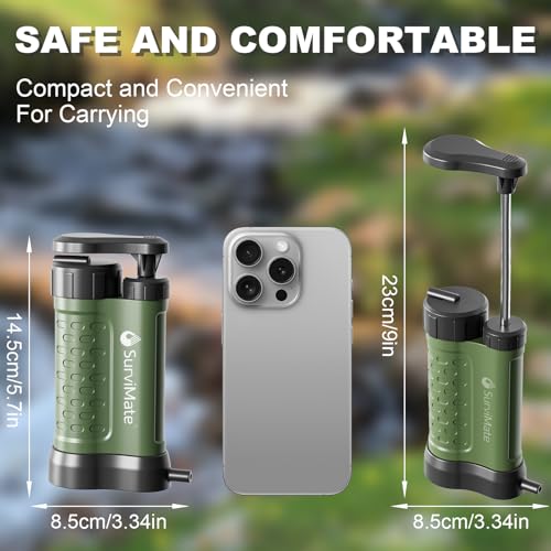 SurviMate Water Purifier Survival Pump，0.01 Micron 5-Stage - Image 8