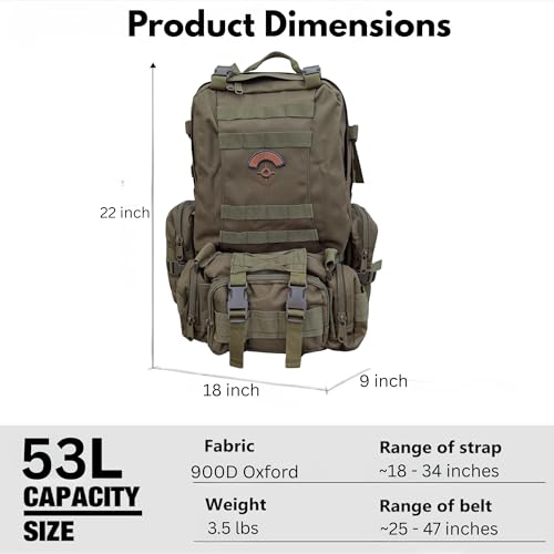 Hunter3 53L Backpack – Waterproof 900D Oxford Material - Image 4