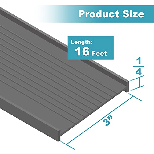 3" Garage Door Bottom Seal Weatherstrip in Grey - 1/4" T | Home Repair - Image 3