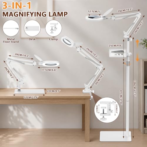 15X Magnifying Lamp with Light, 3-in-1 LED Lighted | Hand Tools - Image 3