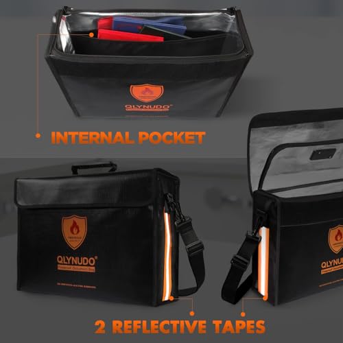 Large Fireproof Bag for Documents, Fire Safe Box for 3-Ring - Image 3