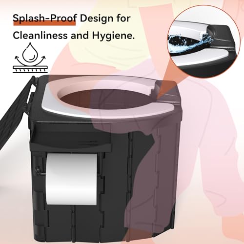 Portable Camping Toilet Upgraded Soft Camp Toilet Seat - Image 4