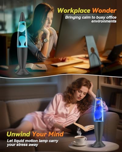 17 Color Changing Lava Lamp, 13.5" Dimmable Motion Light - Image 5
