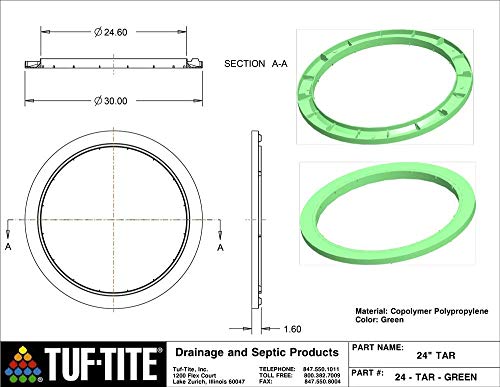 Tuf-Tite 24" TAR Adapter Ring & Septic Tank Riser, 24''x12'' - Image 3