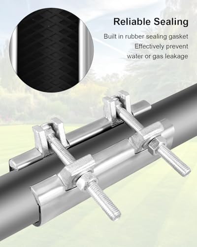 2" x 6" Stainless Steel Pipe Repair Clamp with Two Bolts | Hand Tools - Image 5