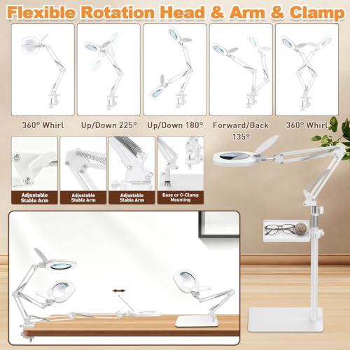 15X Magnifying Lamp with Light, 3-in-1 LED Lighted | Hand Tools - Image 6