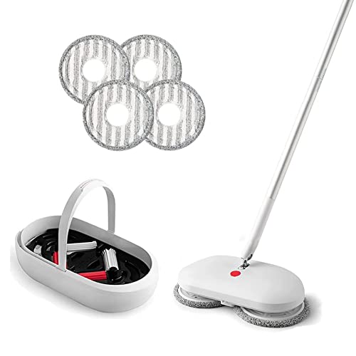 REECOO Cordless Electric Spin Mop Power Mop with 4 Floor Scrubber - Image 2