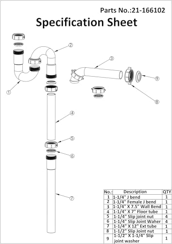 Bathroom Sink Drain Kit,for Most 1-1/4” Bathroom & Kitchen - Image 8