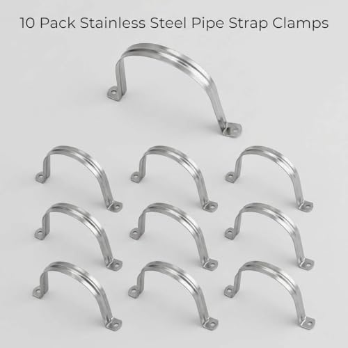 QWORK 4" Rigid Pipe Strap Clamp, 10 Pack Strap-U Bracket | Hand Tools - Image 8