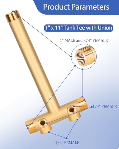 Miumoon 1"x 11" Well Pressure Tank Tee Kit with 30-50Psi Pressure - Image 5