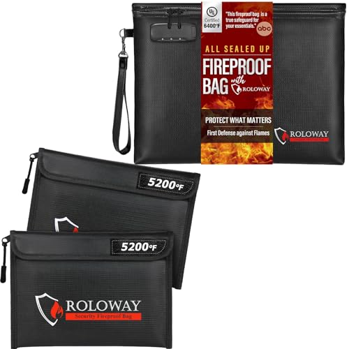 6400℉ Fireproof Document Bag (14.5 x 11.5 inch) and Fireproof Bag - Image 2