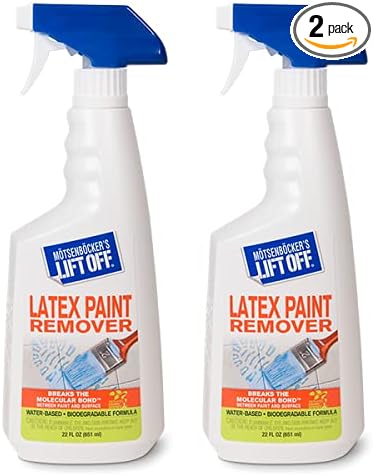 Motsenbocker's Lift Off 41301-2PK Latex Paint Remover Spray Removes Latex Paint and Enamel, Works on Multiple Surfaces, Water-Based, Biodegradable, 22 Fl Oz, Pack of 2