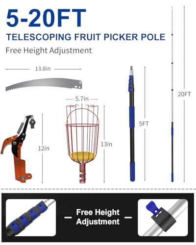 26FT Reach Pole Saw, Telescoping Tree Trimmer with 5-20FT - Image 3