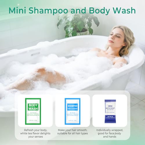 30 Sets Personal Hygiene Kit Bulk,Green 10-in-1 Travel Size - Image 6