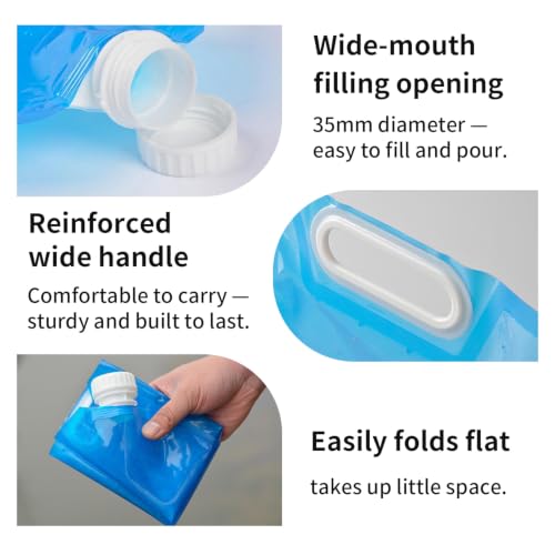 Collapsible Water jug | 2-Pack Emergency Drinking Pouch | - Image 4