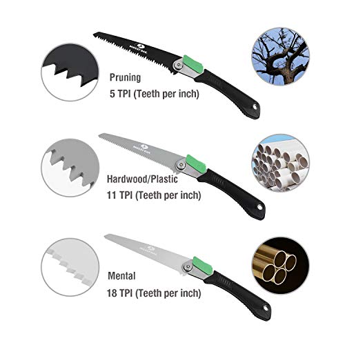 MOSSY OAK 3 in 1 Folding Saw, Pruning Hand Saw with Wood - Image 5