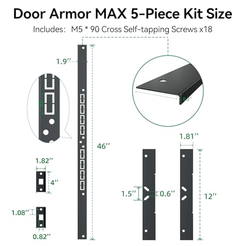 5 Pieces Door Frame Reinforcement Kit, Anti Kick Strike in Door - Image 3