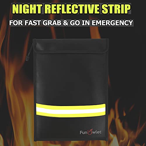 Fireproof Waterproof Money Document Bag, 15" x 11" Black - Image 7