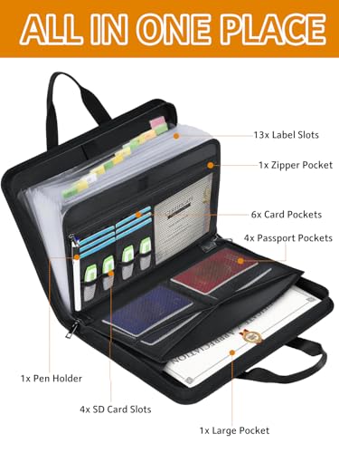 onvvippiv Important Document Organizer Folio Accordion - Image 5