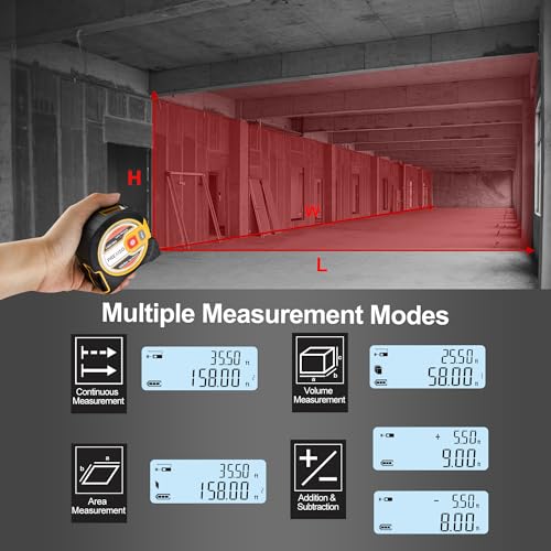 PREXISO 2-in-1 Laser Tape Measure - NOT Digital - 135Ft - Image 5