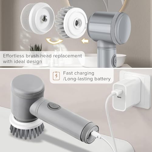 Electric Spin Scrubber - Shower Scrubber,Bathroom Scrubber - Image 4