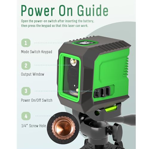 Laser Level with 50” Tripod, 360° Self Leveling Cross Line - Image 4