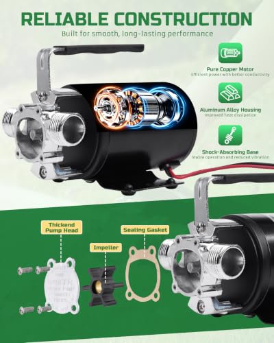 1/10HP Water Transfer Pump, Electric Utility Pump w/ 2x 6ft - Image 7