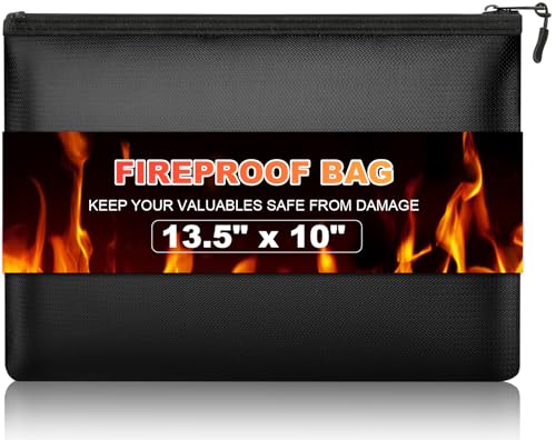 Fireproof Money Document Bag with Waterproof Zipper, 13.5" x 10" - Image 2