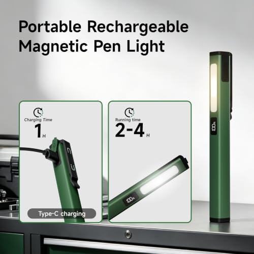 NAHT 2Pack Rechargeable 2-in-1 Pen Light, 6 Modes Magnetic - Image 6