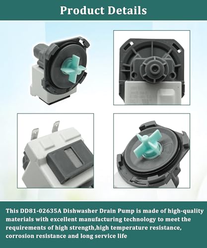 DD81-02635A Dishwasher Drain Pump Replacement Parts Fits - Image 5