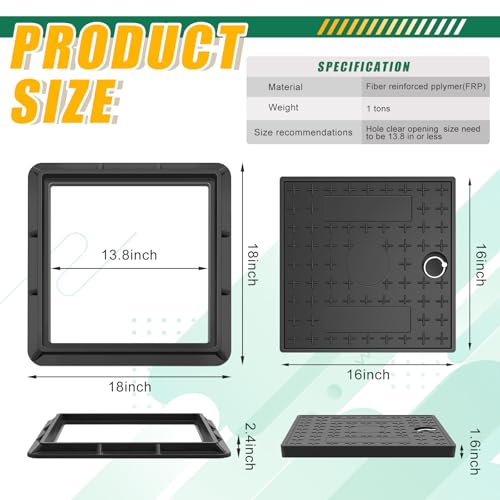 18 x 18 Inches Frp Solid Square Septic Tank Lid and Base - Image 3