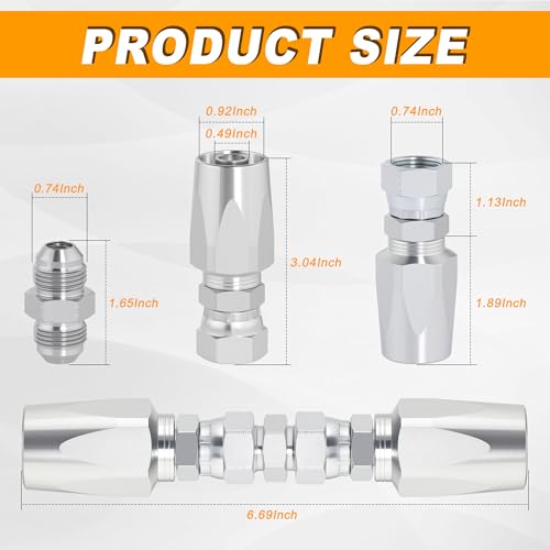 2Pcs 1/2" Hydraulic Hose Field Repair Kit - Image 3