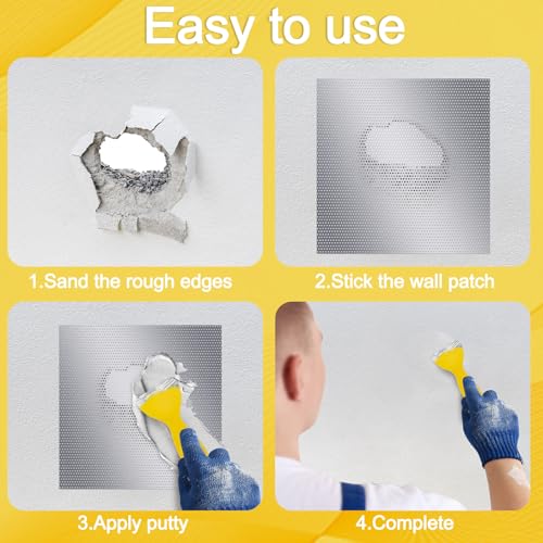 Yaocom 4 Pcs 10 X10 Inch Drywall Patch Repair Kit, Self | Home Repair - Image 5