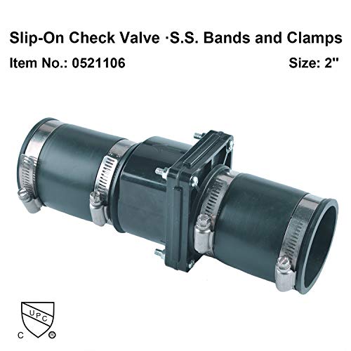 Plastic Sump Pump Check Valve with Stainless Steel Clamps 2 inch - Image 5