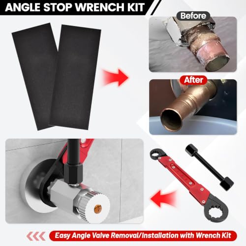 5 Pcs Plumbing Tools Kit with Angle Stop Wrench Kit - Image 5