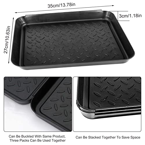 3 Pcs Under Sink Drip Tray, 13.8 * 10.8 Inch Plastic Under the Sink Drip Protector Tray Under the Sink Mat Under Sink Drip Catcher for Kitchen Bathroom or Laundry Room - Image 3