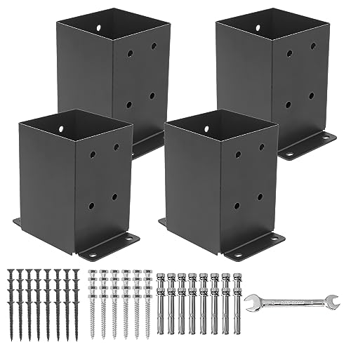 4 Pcs 4"× 4" Post Base (Inner Size 3.6"x3.6") Post Brackets - Image 2