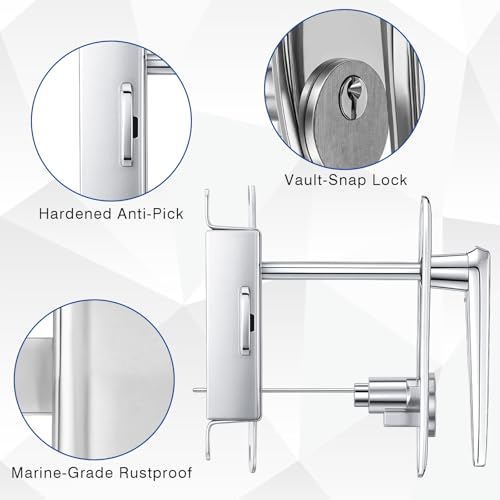 1 Set Garage Door Lock Kit, L-Handle & Keys, Inside Side Latch - Image 4
