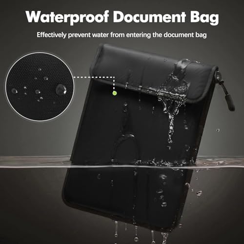 Fireproof Money Bag for Cash, 8x5.3in, Black - Image 6