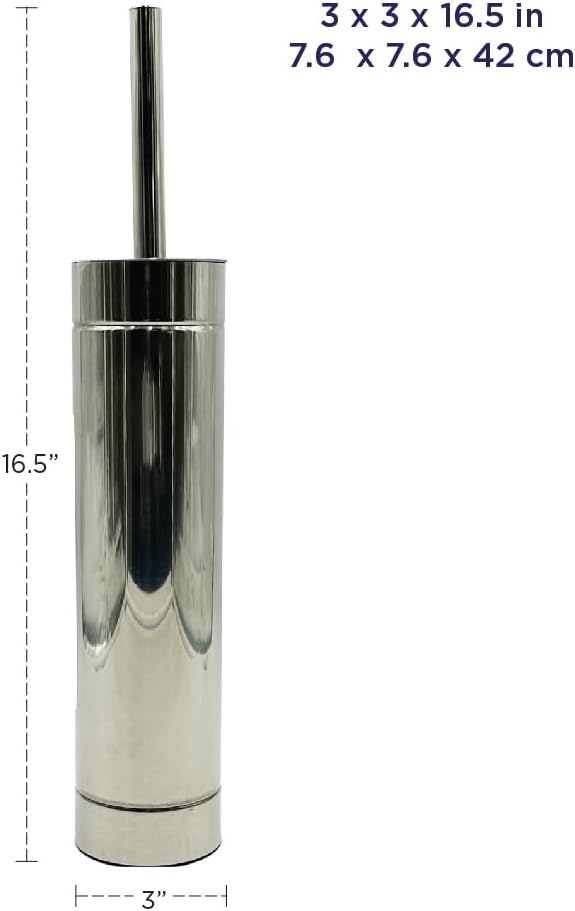 Toilet Bowl Cleaning Brush and Holder with Lid, Slim Design, 304 Stainless-Steel, Fingerprint-Proof, Rust Resistant, Heavy-Weight Base (1 Pack, Chrome)