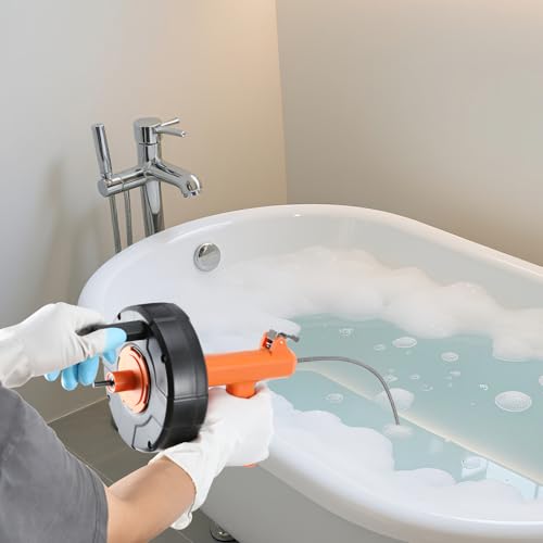 Drain Snake, Auto Feed Drain Auger with Drill Attachment - Image 3