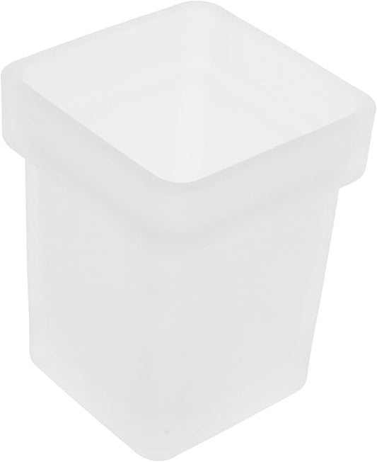 CANIGHT Square Toilet Bowl Brush Holder Cup Frosted Ceramic Bathroom Scrubber Compact Storage for Household Cleaning Suitable for Small Spaces