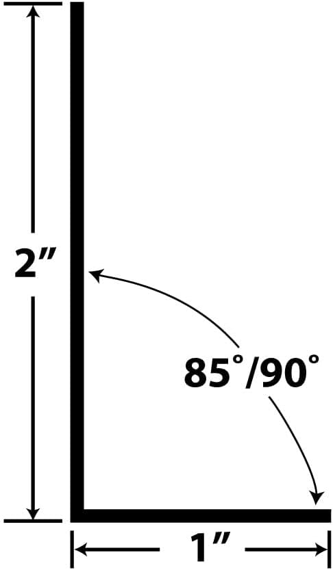 Outwater Plastics 1921-Wh White 1'' X 2'' X 3/64''(.047'') Styrene Angle Plastic Angle Moulding 36 Inch Lengths (Pack of 4)